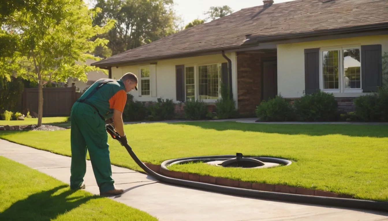A local provider pumping a septic tank at a Birmingham home